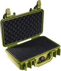 Pelican Products, Inc. - 8-11/32" Wide x 3-25/32" High, Clamshell Hard Case - Olive, Polyethylene - Eagle Tool & Supply