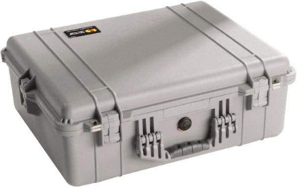 Pelican Products, Inc. - 19-23/64" Wide x 8-51/64" High, Clamshell Hard Case - Silver, Polyethylene - Eagle Tool & Supply