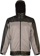 Viking - Size S, Gray & Charcoal, Rain, Wind Resistant Rain Jacket - 37" Chest, 3 Pockets, Attached Hood - Eagle Tool & Supply