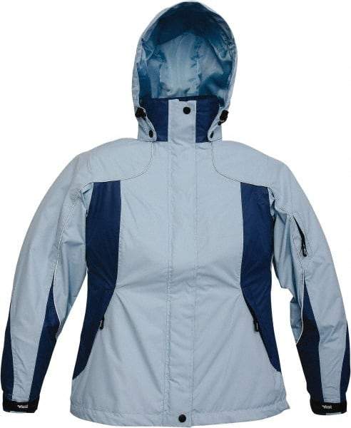 Viking - Size 2XL, Light Blue, Rain, Wind Resistant Jacket - 51" Chest, 4 Pockets, Detachable Hood - Eagle Tool & Supply