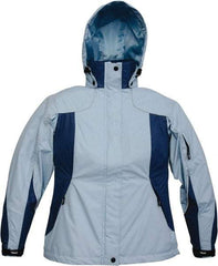 Viking - Size XL, Light Blue, Rain, Wind Resistant Jacket - 47" Chest, 4 Pockets, Detachable Hood - Eagle Tool & Supply
