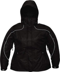 Viking - Size XL, Black, Rain, Wind Resistant Jacket - 47" Chest, 4 Pockets, Detachable Hood - Eagle Tool & Supply