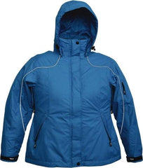 Viking - Size L, Blue, Rain, Wind Resistant Jacket - 43" Chest, 4 Pockets, Detachable Hood - Eagle Tool & Supply
