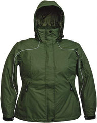 Viking - Size S, Green, Rain, Wind Resistant Jacket - 37" Chest, 4 Pockets, Detachable Hood - Eagle Tool & Supply