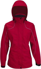 Viking - Size XL, Red, Rain, Wind Resistant Jacket - 47" Chest, 4 Pockets, Detachable Hood - Eagle Tool & Supply
