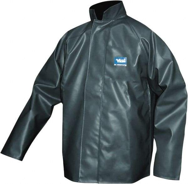 Viking - Size 3XL, Green, Chemical, Rain, Wind Resistant Jacket - 55" Chest - Eagle Tool & Supply