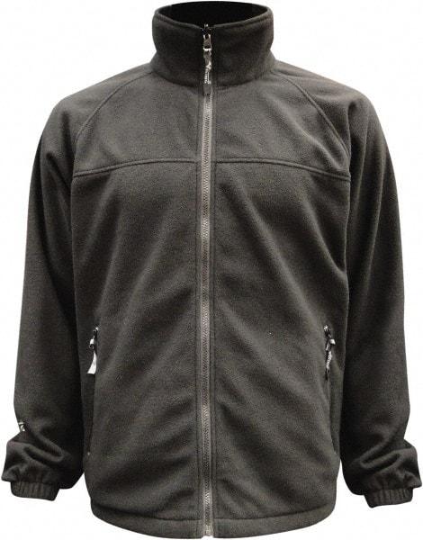 Viking - Size XL, Black, Rain, Wind Resistant Jacket - 47" Chest, 3 Pockets, Detachable Hood - Eagle Tool & Supply