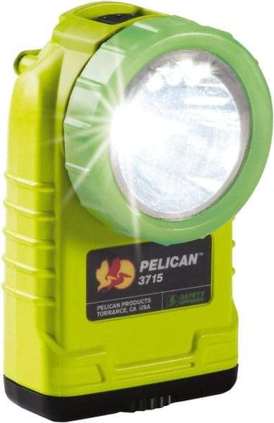 Pelican Products, Inc. - White LED Bulb, 233 Lumens, Right Angle Flashlight - Yellow Plastic Body, 4 AA Alkaline Batteries Not Included - Eagle Tool & Supply