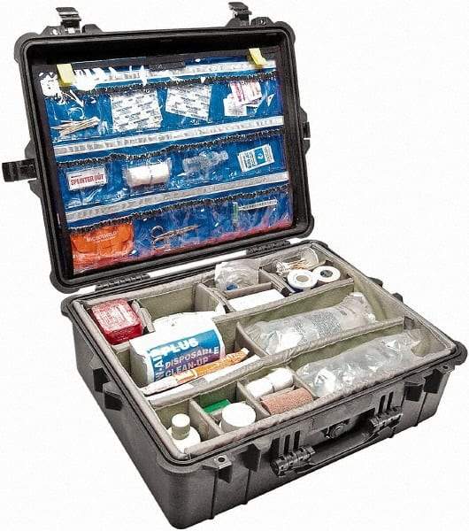 Pelican Products, Inc. - 19-23/64" Wide x 8-51/64" High, Clamshell Hard Case - Black, Polypropylene - Eagle Tool & Supply