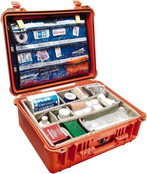 Pelican Products, Inc. - 17-13/64" Wide x 8-13/32" High, Clamshell Hard Case - Orange, Polypropylene - Eagle Tool & Supply