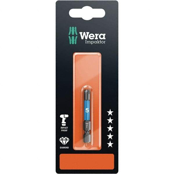 Wera - 5mm Hex Screwdriver Bit - 1/4" Drive, 50mm OAL - Eagle Tool & Supply