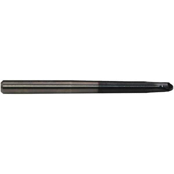 Emuge - 12mm Diam, 9mm LOC, 2 Flute Solid Carbide Ball End Mill - TiAlN Finish, Single End, 120mm OAL, 12mm Shank Diam, Ball Flute - Eagle Tool & Supply