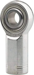 Made in USA - 1" ID, 2-3/4" Max OD, 76,205 Lb Max Static Cap, Plain Female Spherical Rod End - 1-1/4 - 12 LH, 0.469" Shank Diam, 2-1/8" Shank Length, Alloy Steel with Steel Raceway - Eagle Tool & Supply