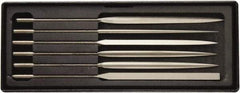 Value Collection - 6 Piece Needle Pattern File Set - Fine Coarseness, Set Includes Comprise, Pillar, Half Round, Crossing, Square, Round, Barrette - Eagle Tool & Supply