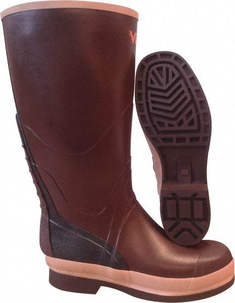 Viking - Men's Size 6 Medium Width Rubber Knee Boot - Brown, Tan, Rubber Upper, Nitrile Rubber Outsole, 16" High, Chemical Resistant, Non-Slip, Cold Protection, Waterproof - Eagle Tool & Supply