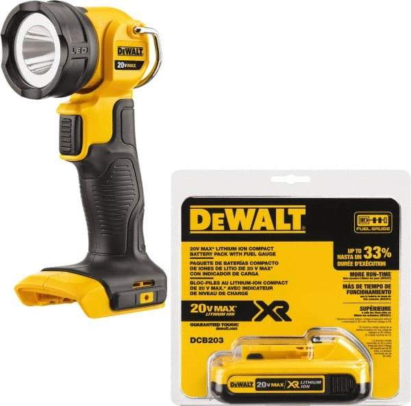 DeWALT - 20 Volts, 110 Lumens, Cordless Flashlight - White, 11 hr Run Time - Eagle Tool & Supply