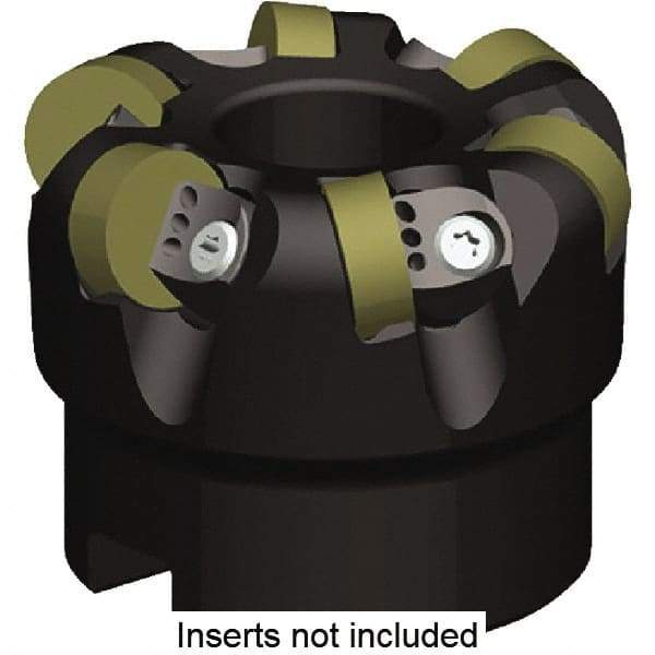 Kennametal - 2-1/2" Cut Diam, 1/4" Max Depth, 3/4" Arbor Hole, 6 Inserts, RNGN120400 Insert Style, Indexable Copy Face Mill - KCRA Cutter Style, 20,300 Max RPM, 1-3/4 High, Series KCRA - Eagle Tool & Supply