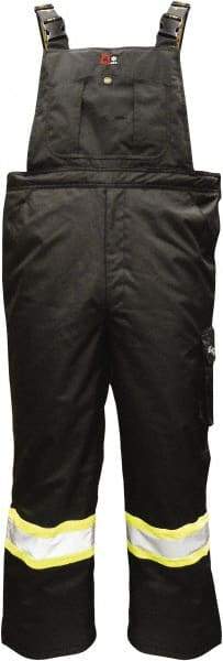 Viking - Size L, Black, Flame Resistant/Retardant, Rain, Cold Weather Bib Overall - No Pockets - Eagle Tool & Supply