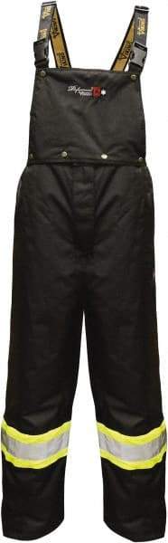 Viking - Size L, Silver, Black, Green, Flame Resistant/Retardant, Rain, Wind Resistant Bib Overall - No Pockets - Eagle Tool & Supply