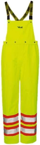 Viking - Size 3XL, High Visibility Yellow, Rain, Wind Resistant Bib Overall - No Pockets - Eagle Tool & Supply