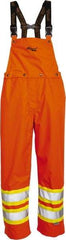 Viking - Size 4XL, High Visibility Orange, Rain, Wind Resistant Bib Overall - No Pockets - Eagle Tool & Supply