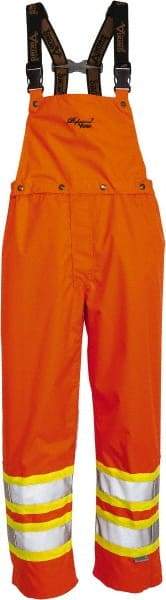 Viking - Size M, High Visibility Orange, Rain, Wind Resistant Bib Overall - No Pockets - Eagle Tool & Supply