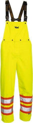 Viking - Size 3XL, High Visibility Yellow, Rain, Wind Resistant Bib Overall - No Pockets - Eagle Tool & Supply