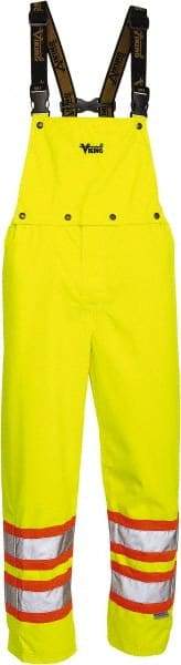 Viking - Size XL, High Visibility Yellow, Rain, Wind Resistant Bib Overall - No Pockets - Eagle Tool & Supply