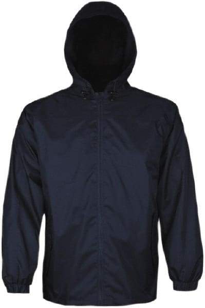 Viking - Size XS, Blue, Rain, Wind Resistant Jacket - 34" Chest, 2 Pockets, Attached Hood - Eagle Tool & Supply