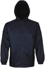 Viking - Size 2XL, Blue, Rain, Wind Resistant Jacket - 51" Chest, 2 Pockets, Attached Hood - Eagle Tool & Supply
