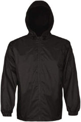 Viking - Size 2XL, Black, Rain, Wind Resistant Jacket - 51" Chest, 2 Pockets, Attached Hood - Eagle Tool & Supply