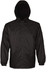 Viking - Size M, Black, Rain, Wind Resistant Jacket - 40" Chest, 2 Pockets, Attached Hood - Eagle Tool & Supply