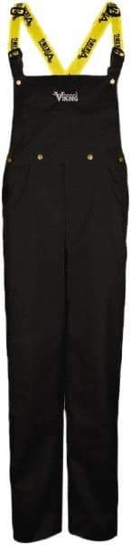 Viking - Size XL, Black, Rain, Wind Resistant Bib Overall - No Pockets - Eagle Tool & Supply