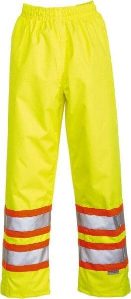 Viking - Size 3XL, High Visibility Lime, Rain, Wind Resistant Pants - No Pockets - Eagle Tool & Supply