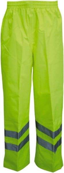 Viking - Size L, High Visibility Lime, Rain, Wind Resistant Pants - No Pockets - Eagle Tool & Supply