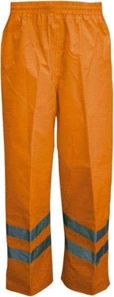Viking - Size L, High Visibility Orange, Rain, Wind Resistant Pants - No Pockets - Eagle Tool & Supply