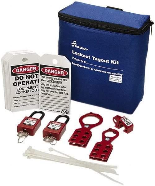 Ability One - 26 Piece Lockout Tagout Kit - Keyed Differently, Comes in Carrying Case - Eagle Tool & Supply