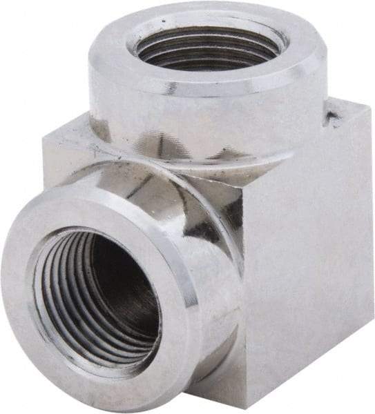 Value Collection - 3/8 Female NPTF Nickel Plated Steel Hydraulic Hose Female Elbow - 10,000 psi, 6 GPM - Eagle Tool & Supply