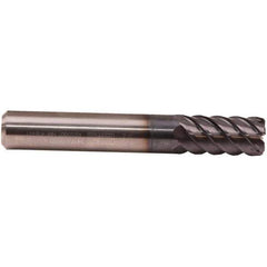 Emuge - 6mm Diam, 13mm LOC, 6 Flute Solid Carbide Roughing & Finishing End Mill - TiAlN Finish, 57mm OAL, 6mm Shank Diam, Cylindrical Shank, 50° Helix, Long Length - Eagle Tool & Supply