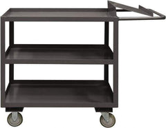 Durham - 1,200 Lb Capacity, 24" Wide x 36" Long x 37-5/8" High Order Picking Cart - 3 Shelf, Steel, 2 Rigid/2 Swivel Casters - Eagle Tool & Supply