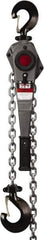 Jet - 6,000 Lb Lifting Capacity, 20' Lift Height, Lever with Overload Protection Hoist - Made from Chain, 82 Lb Avg Pull to Lift Rated Load - Eagle Tool & Supply