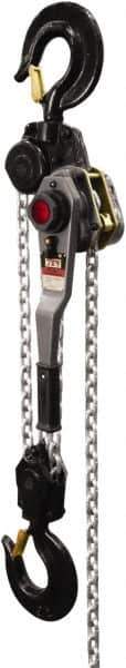 Jet - 18,000 Lb Lifting Capacity, 10' Lift Height, Lever with Overload Protection Hoist - Made from Chain, 79 Lb Avg Pull to Lift Rated Load - Eagle Tool & Supply
