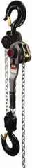 Jet - 18,000 Lb Lifting Capacity, 5' Lift Height, Lever with Overload Protection Hoist - Made from Chain, 64 Lb Avg Pull to Lift Rated Load - Eagle Tool & Supply