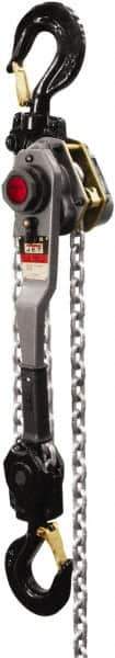 Jet - 12,000 Lb Lifting Capacity, 10' Lift Height, Lever with Overload Protection Hoist - Made from Chain, 64 Lb Avg Pull to Lift Rated Load - Eagle Tool & Supply