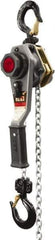 Jet - 2,000 Lb Lifting Capacity, 20' Lift Height, Lever with Overload Protection Hoist - Made from Chain - Eagle Tool & Supply