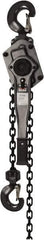 Jet - 6,000 Lb Lifting Capacity, 10' Lift Height, Lever Hoist - Made from Chain, 71 Lb Avg Pull to Lift Rated Load - Eagle Tool & Supply