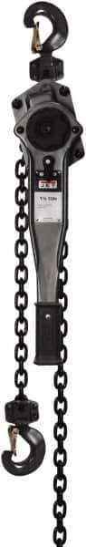 Jet - 3,000 Lb Lifting Capacity, 5' Lift Height, Lever Hoist - Made from Chain, 49 Lb Avg Pull to Lift Rated Load - Eagle Tool & Supply