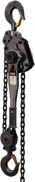 Jet - 12,000 Lb Lifting Capacity, 15' Lift Height, Lever Hoist - Made from Chain, 77 Lb Avg Pull to Lift Rated Load - Eagle Tool & Supply