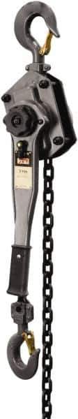 Jet - 6,000 Lb Lifting Capacity, 10' Lift Height, Lever Hoist - Made from Chain, 71 Lb Avg Pull to Lift Rated Load - Eagle Tool & Supply