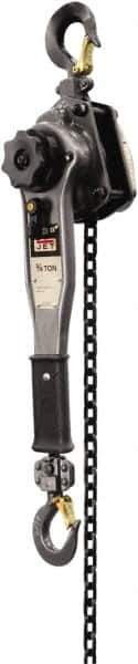 Jet - 1,500 Lb Lifting Capacity, 15' Lift Height, Lever Hoist - Made from Chain, 31 Lb Avg Pull to Lift Rated Load - Eagle Tool & Supply